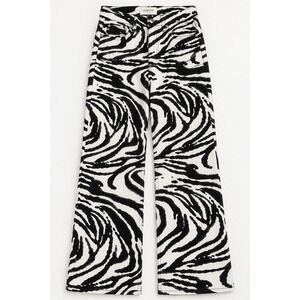 Lis Bonne Atelier Jeans 27 NWT Zebra Print High Rise Wide Leg Stretch